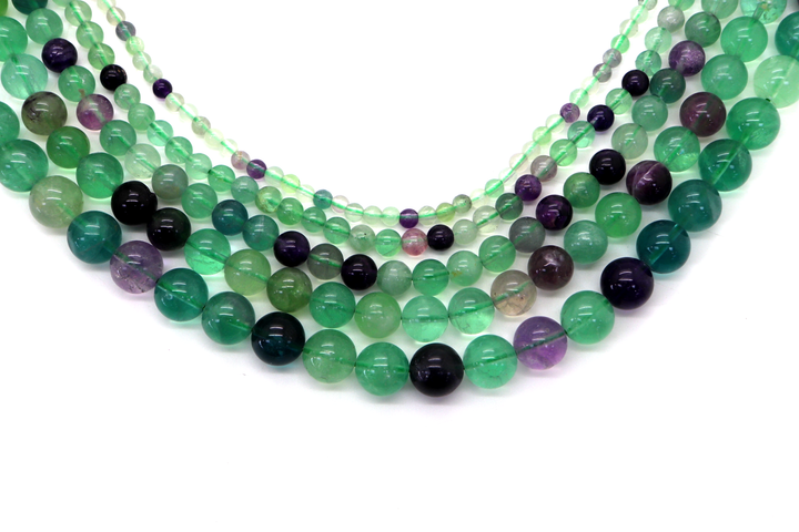 Natural Fluorite Round Smooth Beads