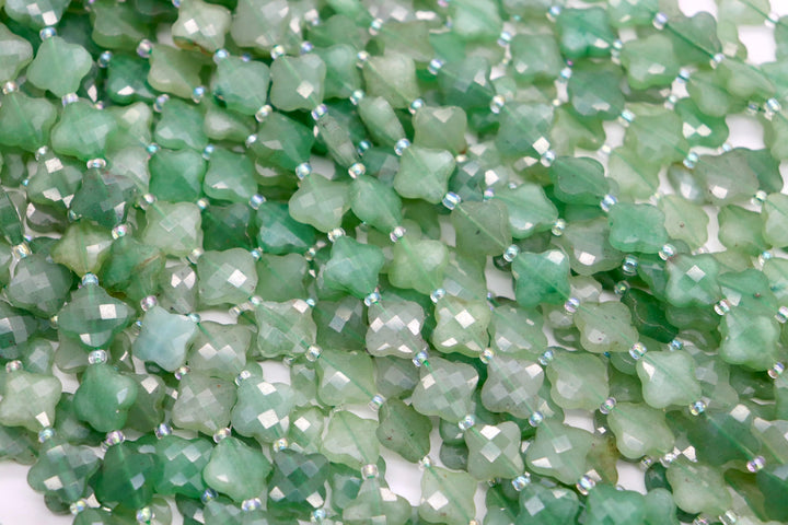 Semi-precious Stone Clover Faceted 12mm