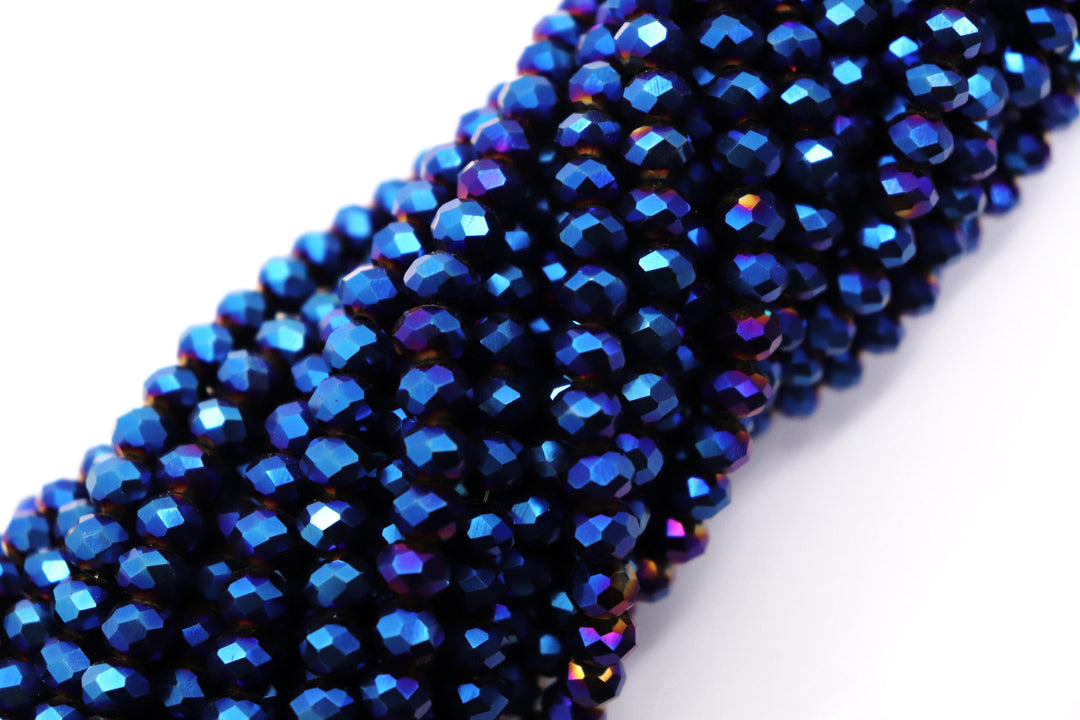 Faceted Crystal Rondelle Blue Collection