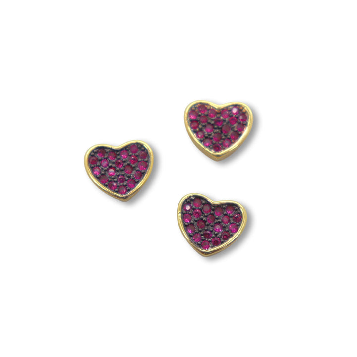 18kt Gold Plated Micro Pave Heart Spacer