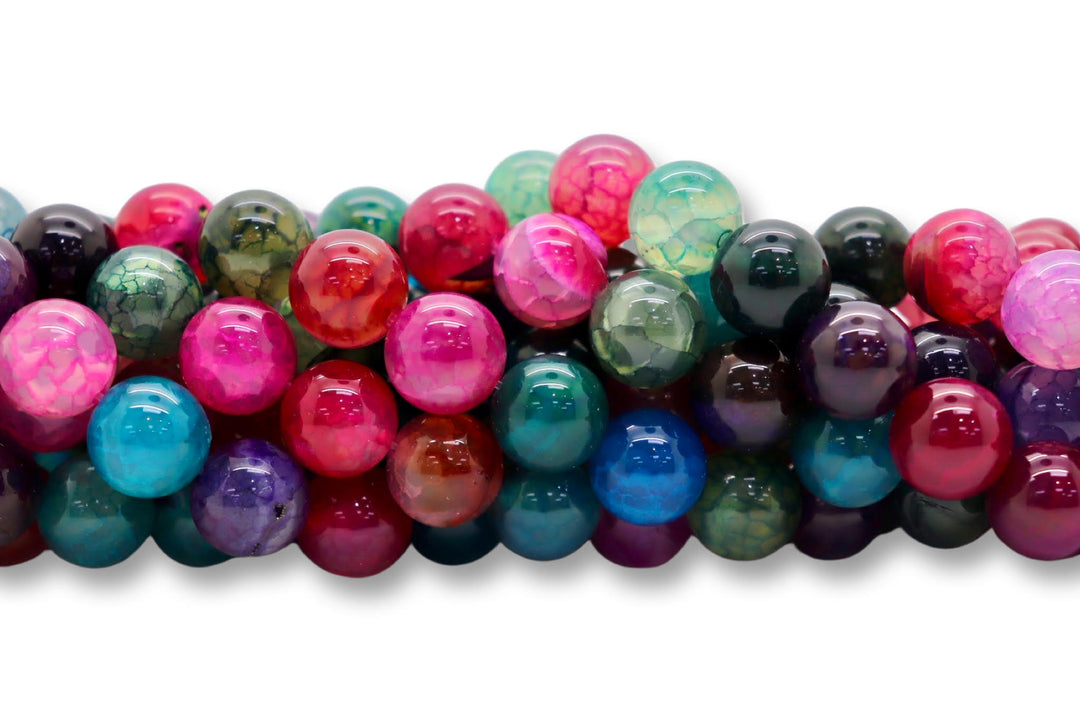 12mm  Semi-Precious Natural and Dyed Agate Round Smooth