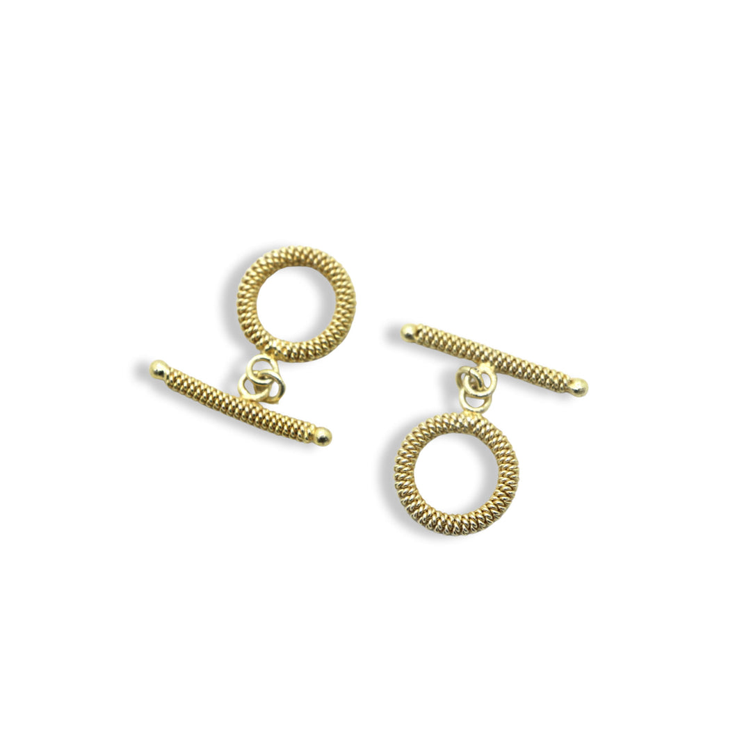 Round Rope Toggle Clasp Gold Plated 18kt