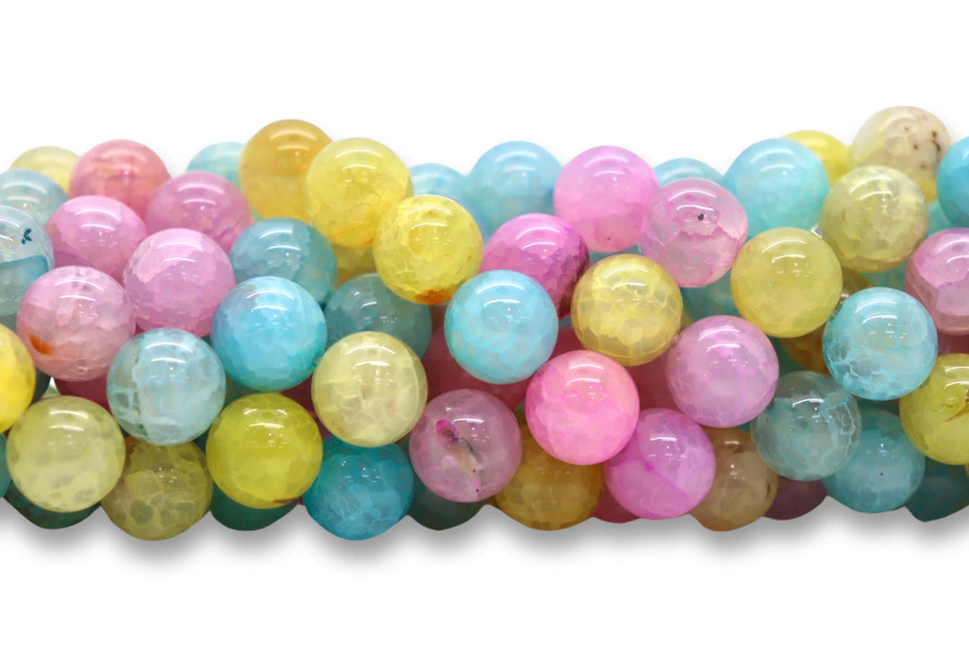 12mm  Semi-Precious Natural and Dyed Agate Round Smooth