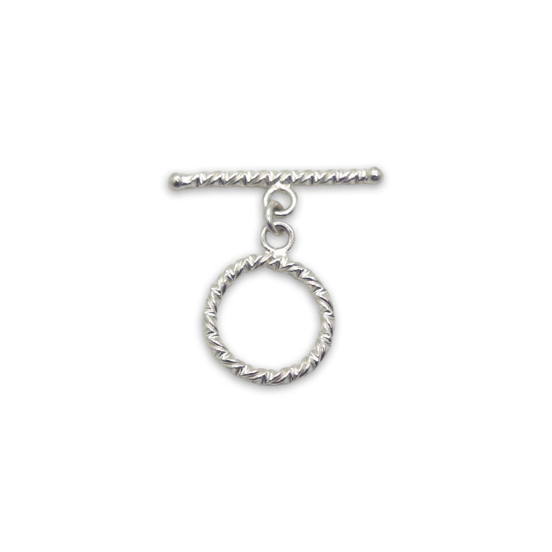 Round Indian Plated Texture Toggle Clasp