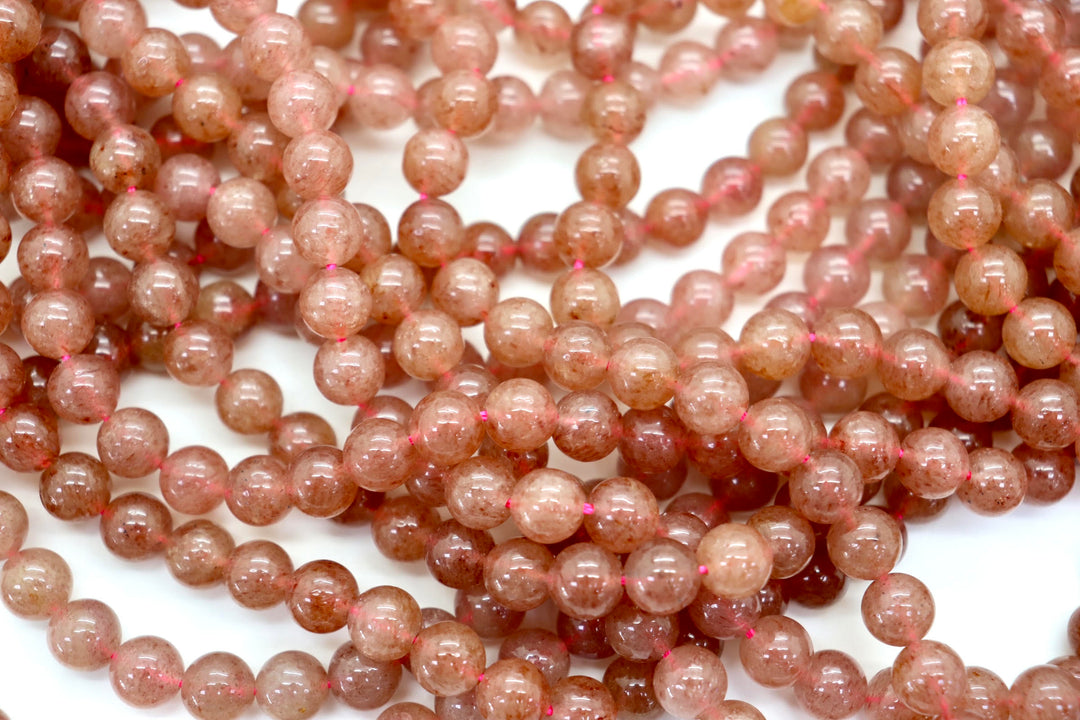 Strawberry Quartz Round Smooth Bead