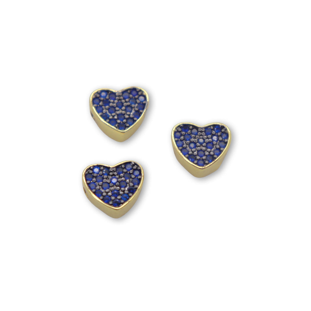 18kt Gold Plated Micro Pave Heart Spacer