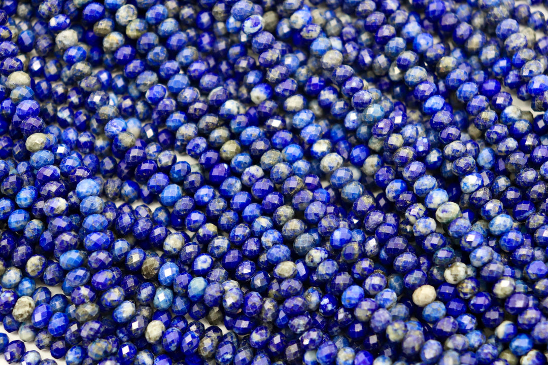 Natural Lapis Lazuli Faceted Rondelle Beads