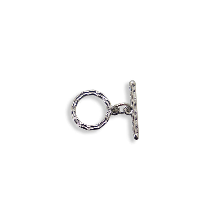 Round Texture Plated Brass Toggle Clasp