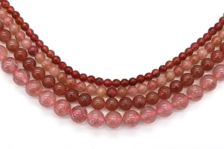 Strawberry Quartz Round Smooth Bead