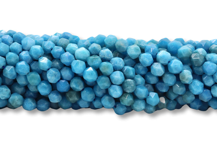 Semi-precious Natural Gemstones Star-cut Beads Strand