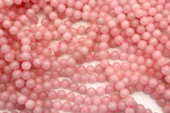 Semi-Precious Polish/Matte/ Round Faceted Natural Rose Quartz  Beads