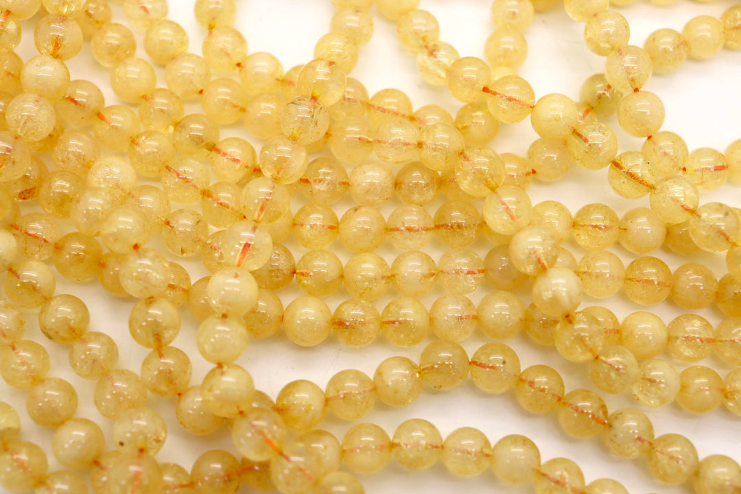 Natural Citrine Round Smooth Bead