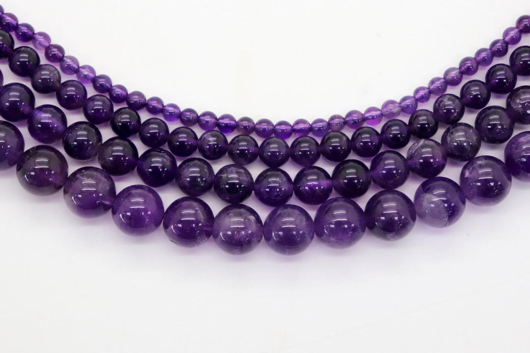 Purple Amethyst Round Smooth Bead