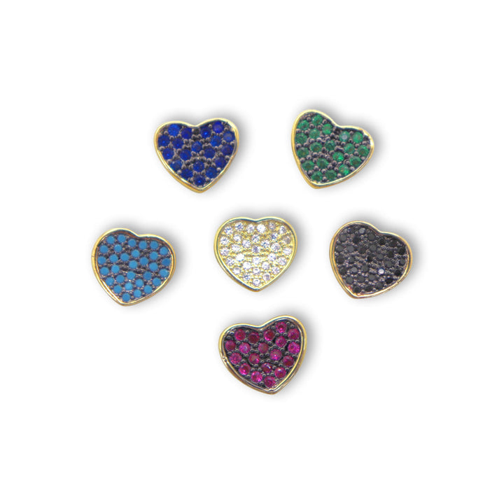 18kt Gold Plated Micro Pave Heart Spacer