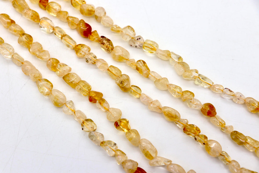 Natural Citrine Pebbles Beads