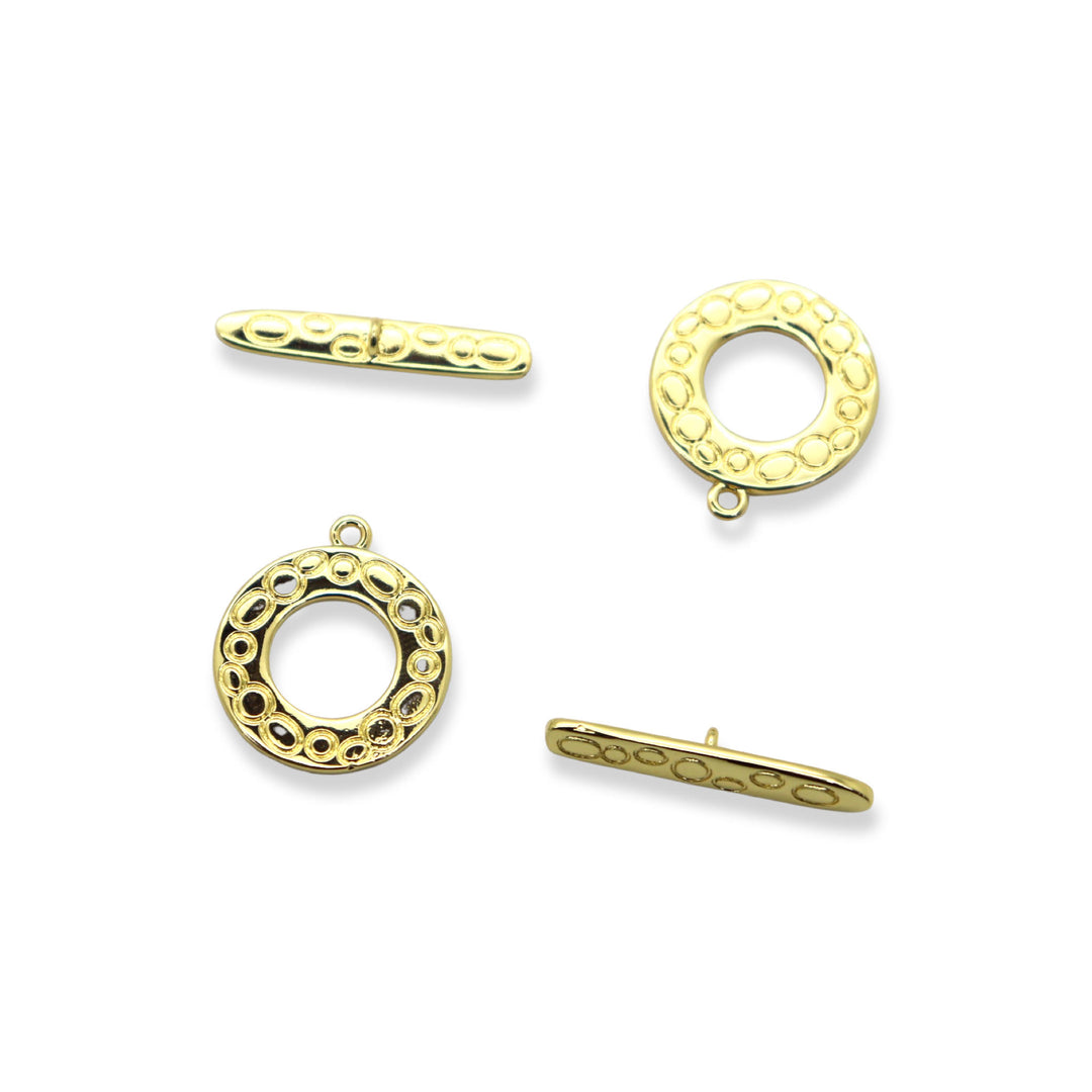 Round Indian plated Texture Toggle Clasp