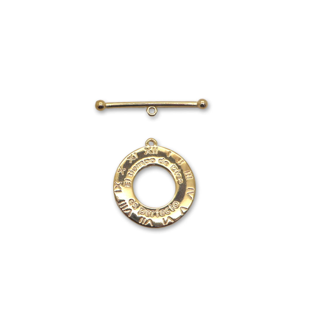 Round Roman Numeral Toggle Clasp