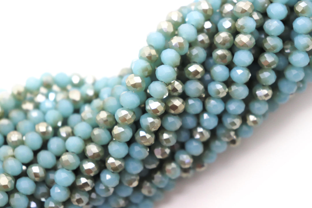 Faceted Crystal Rondelle Teal & Turquoise Collection