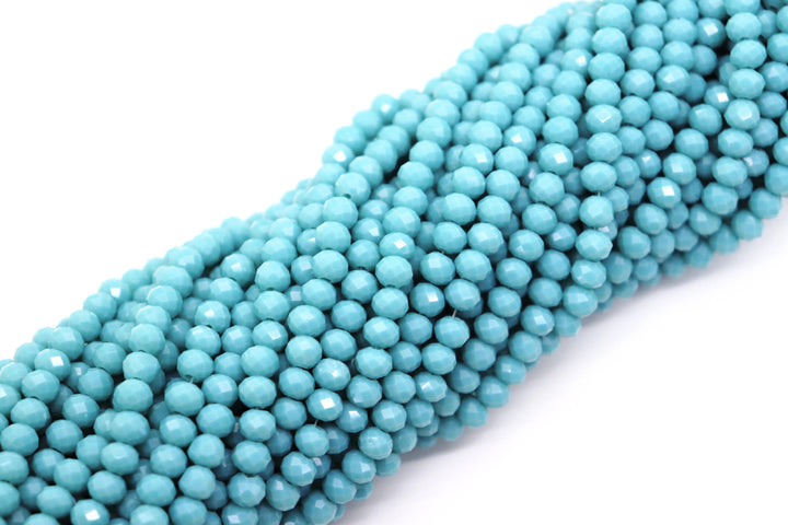 Faceted Crystal Rondelle Teal & Turquoise Collection