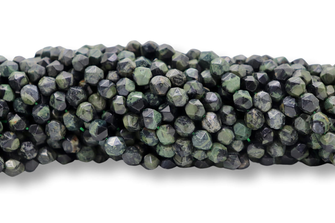 Semi-precious Natural Gemstones Star-cut Beads Strand