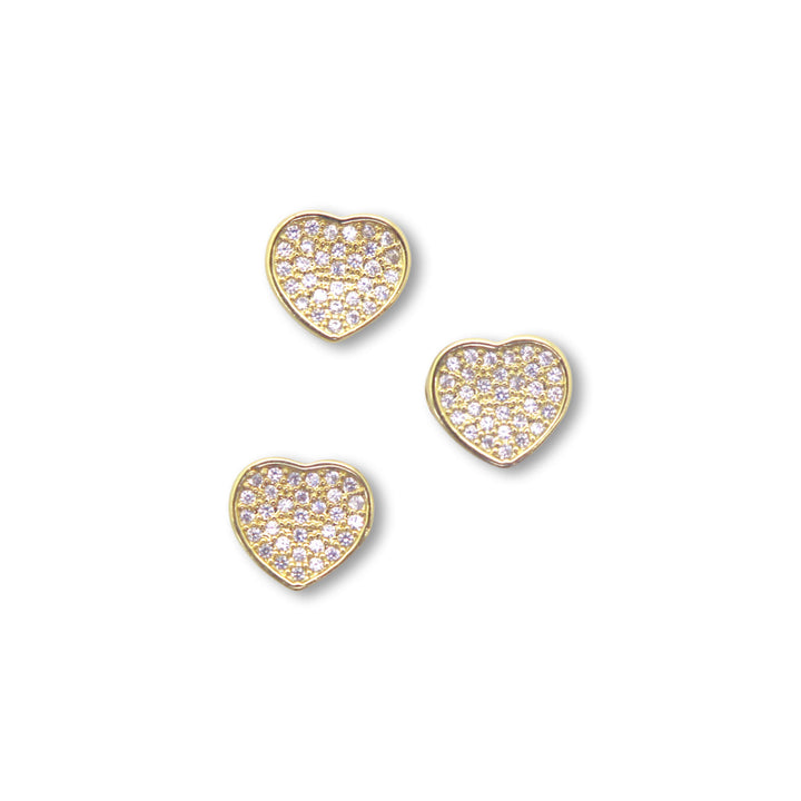 18kt Gold Plated Micro Pave Heart Spacer