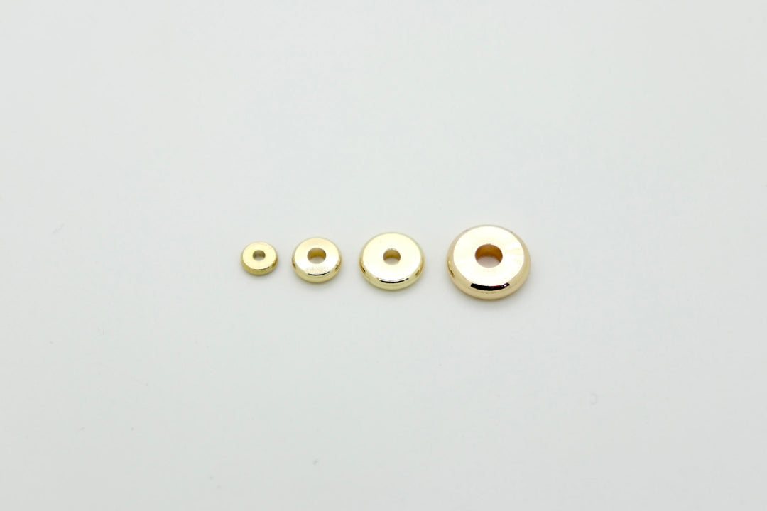 18kt Gold Plated Donut Round Spacers