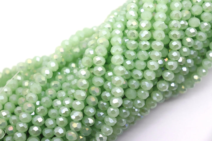 Faceted Crystal Rondelle Green Collection