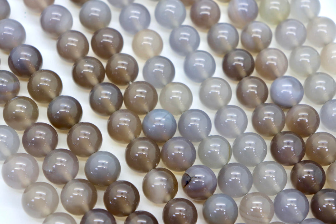 12mm  Semi-Precious Natural and Dyed Agate Round Smooth