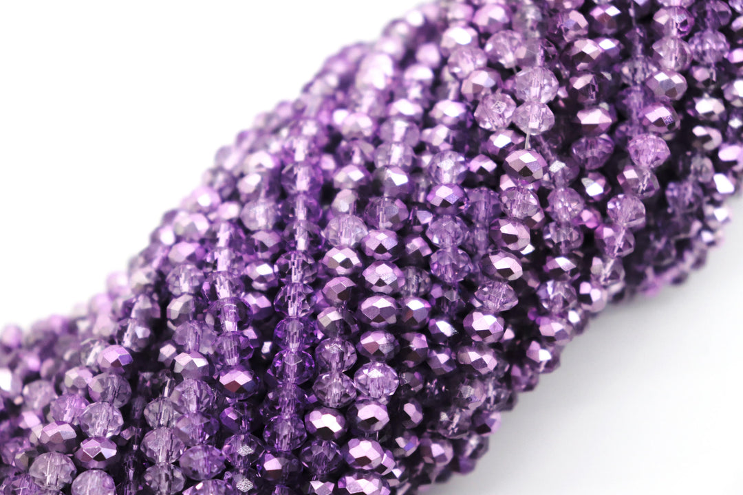 Faceted Crystal Rondelle Pink & Purple Collection