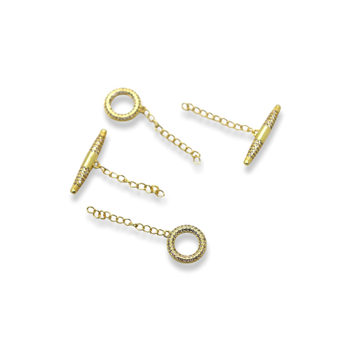 Micro Pave Toggle Clasp 18kt Gold Plated