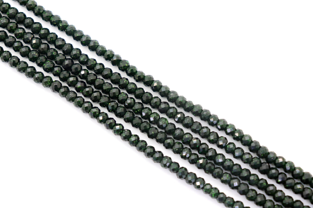 Goldstone Micro Faceted Rondelle Beads