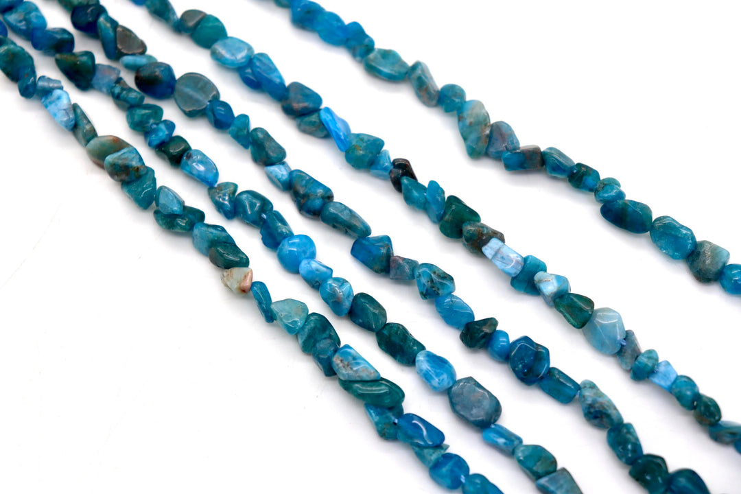 Natural Blue Apatite Pebbles Beads