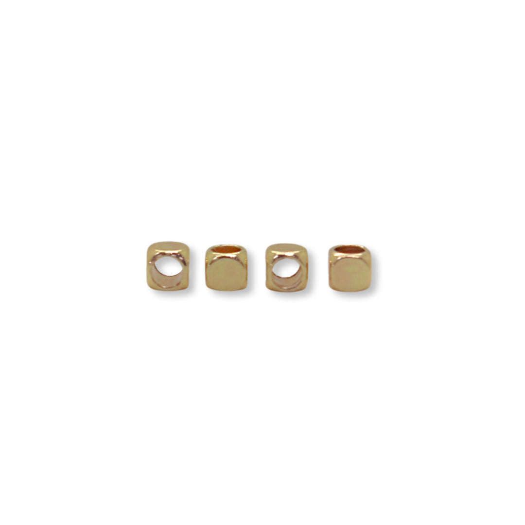 18Kt Gold Plated Square Spacer Beads