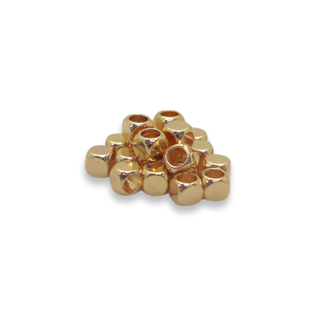 18Kt Gold Plated Square Spacer Beads