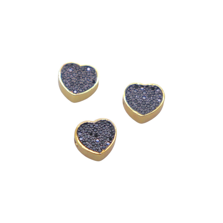 18kt Gold Plated Micro Pave Heart Spacer