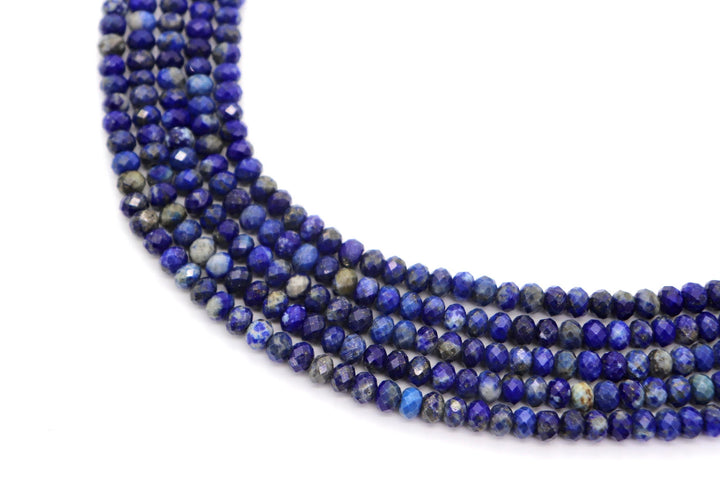 Natural Lapis Lazuli Faceted Rondelle Beads