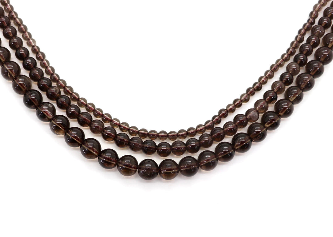 Natural Smoky Quartz Round Smooth Beads