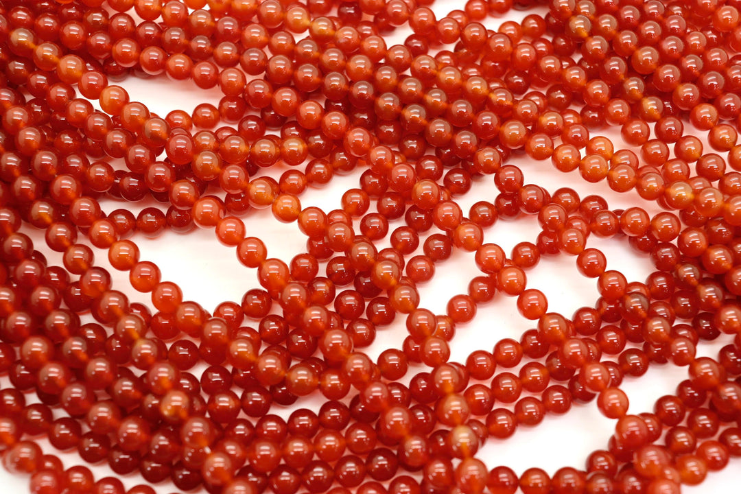 Red Carnelian Round Smooth Bead