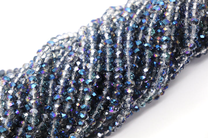 Faceted Crystal Rondelle Blue Collection