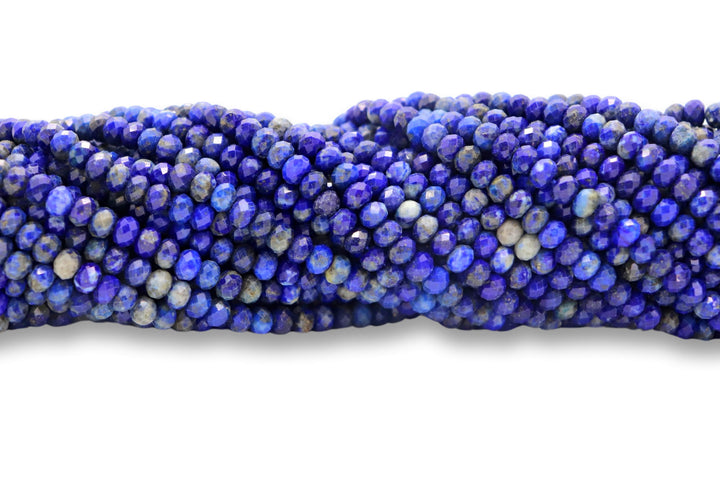 Natural Lapis Lazuli Faceted Rondelle Beads