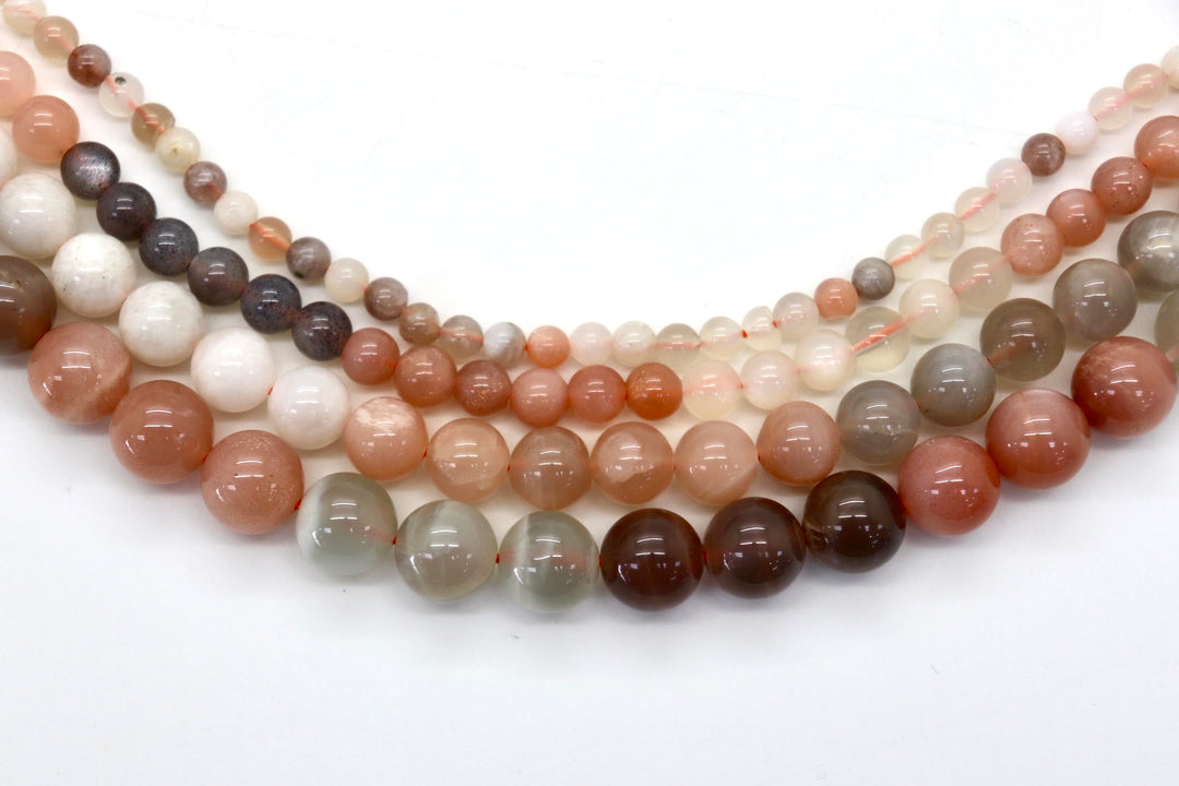 Multi Moonstone Round Smooth Bead