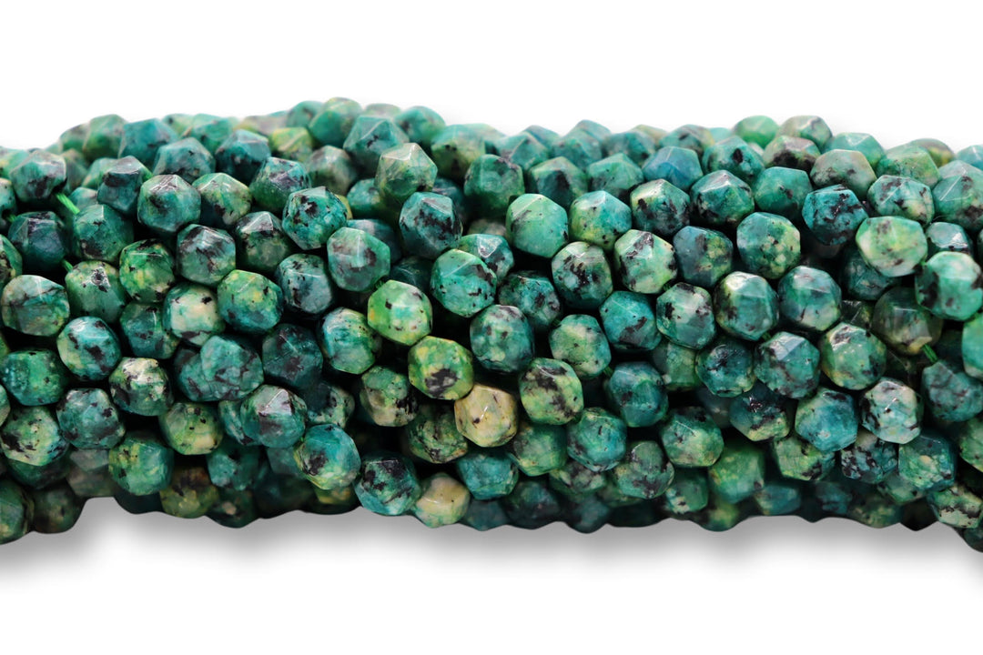 Semi-precious Natural Gemstones Star-cut Beads Strand