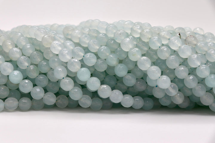 8mm Semi-Precious Natural and Dyed Agate Round Faceted