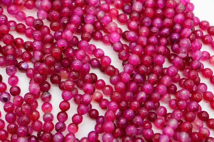 6mm  Semi-Precious Natural and Dyed Agate Round Faceted