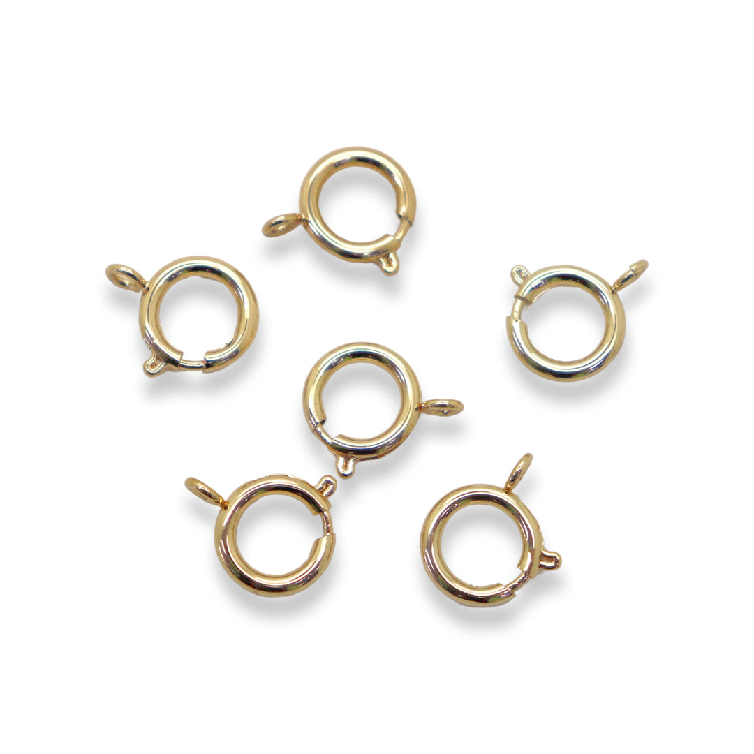 Spring Ring Round Gold Plated 18kt Clasp