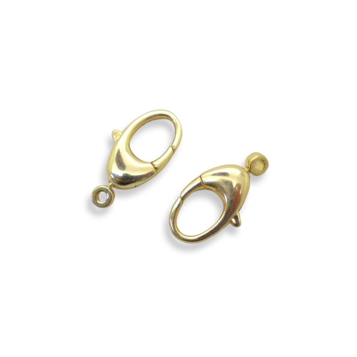 Elegant Gold Plated 18kt Oval Lobster Clasp