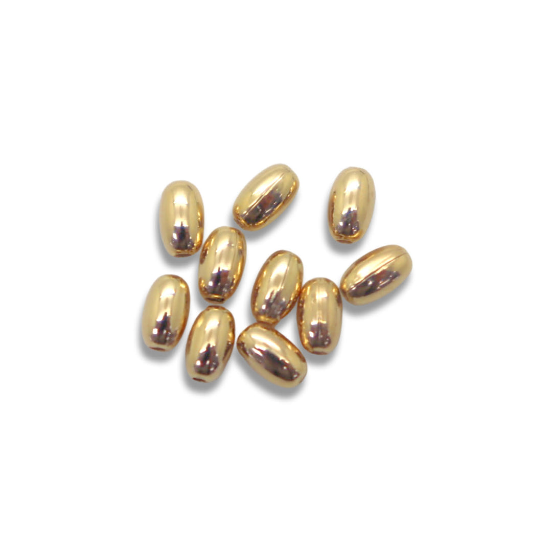 18Kt Gold Plated Rice Spacer Bead