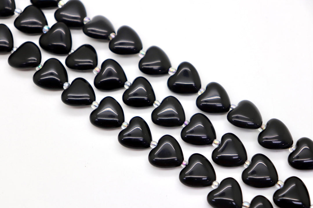 Semi-precious Heart Shaped Natural Stones 14mm