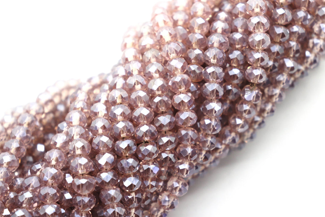 Faceted Crystal Rondelle Pink Collection