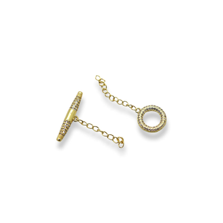 Micro Pave Toggle Clasp 18kt Gold Plated